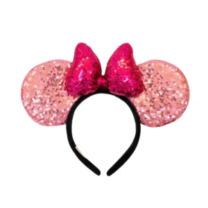 Tiara Laço Roxo Orelhas Rosa Minnie Lantejoulas - Disney