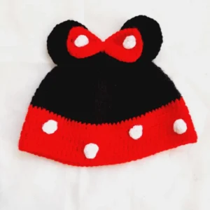 Touca/Gorro infantil em crochê Mickey ou Minie. Inverno. Frio. RN até 10 anos.
